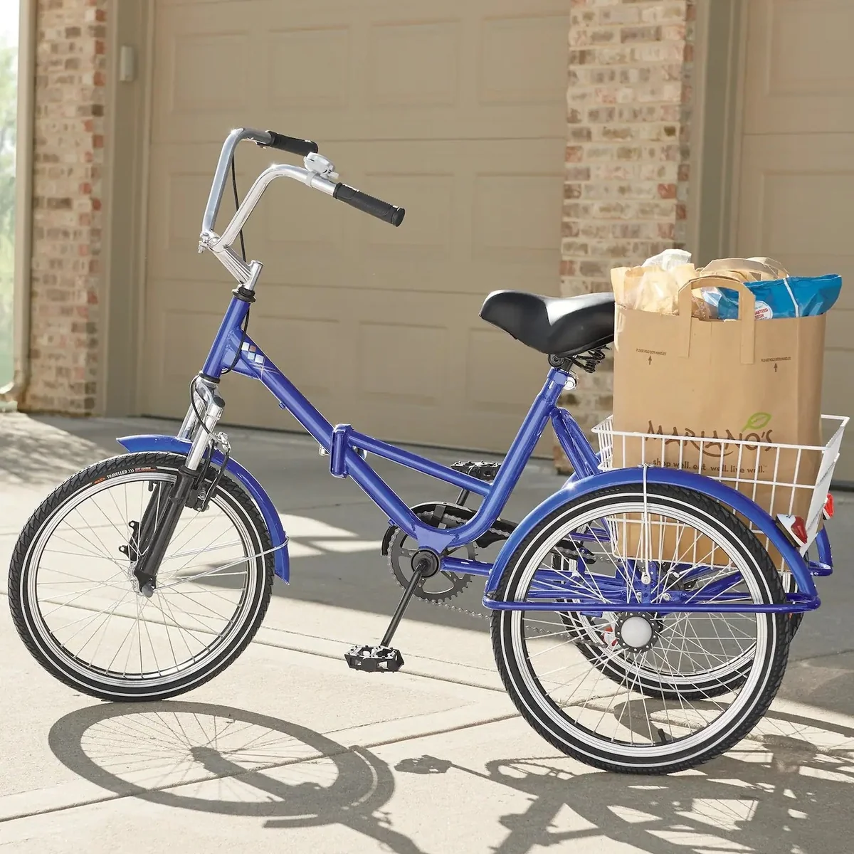 Elegant Deluxe Folding Adult Three Wheel Tricycle Bike With Basket 20 Consistent