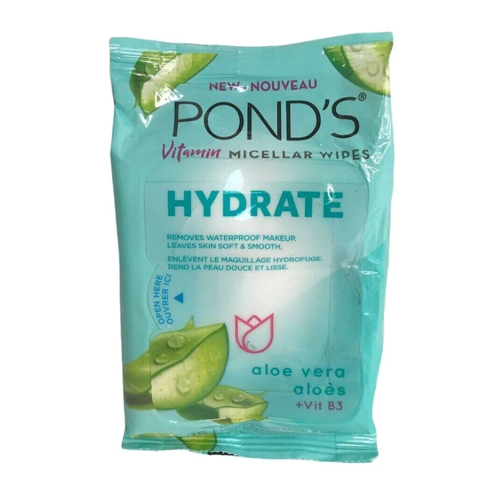 Official Ponds Hydrate Vitamin Micellar Facial Wipe Aloe Vera 15 Ea Fine Crafted