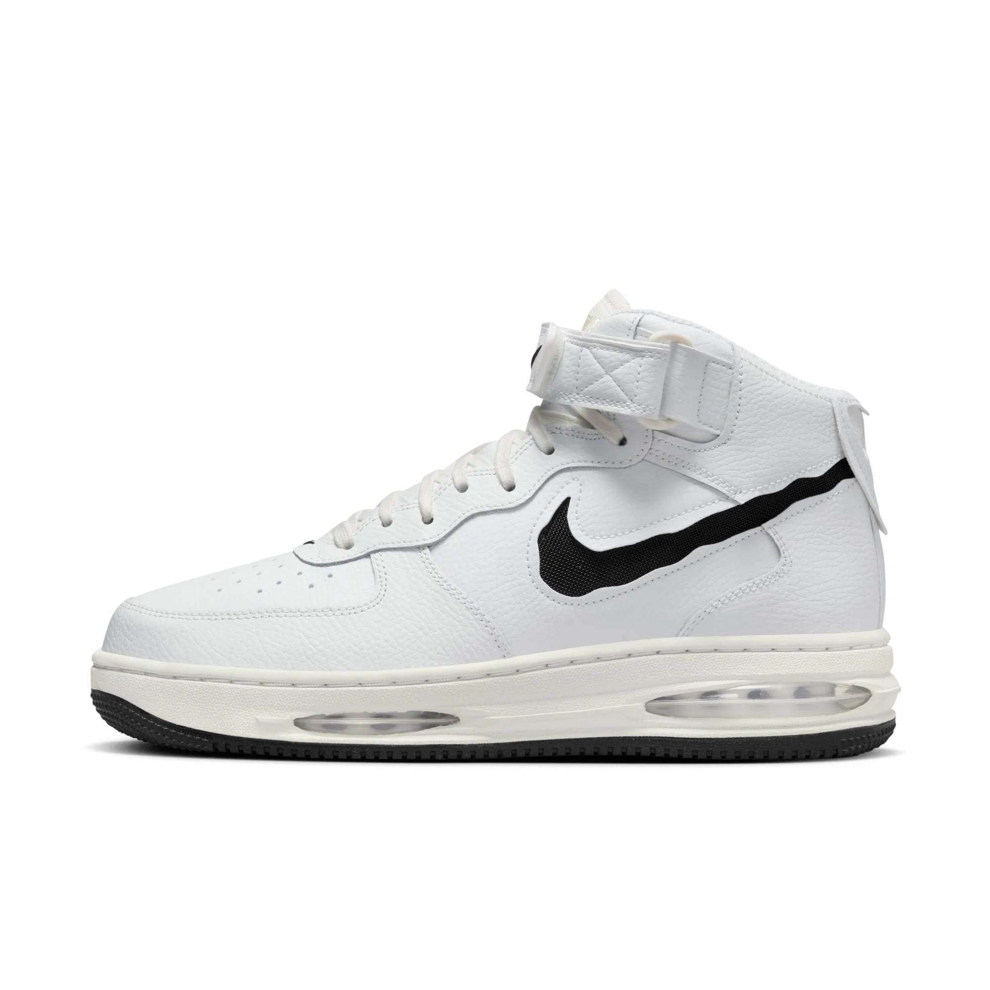 Top-Quality Nike Men's Air Force 1 Mid Evo 'White Black' Sneakers Smooth