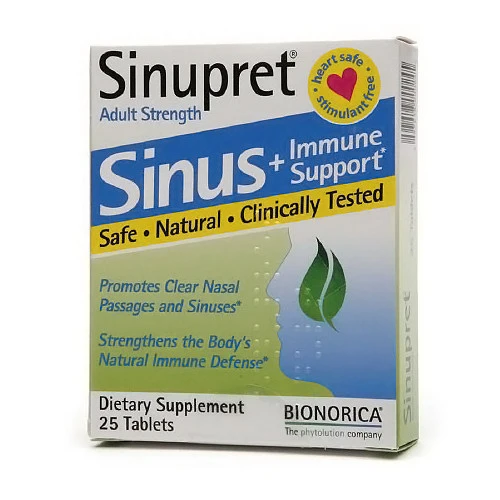 Eco-Friendly Sinupret Sinus Plus Immune Support Adult Strength Tablets - 25 Ea Original