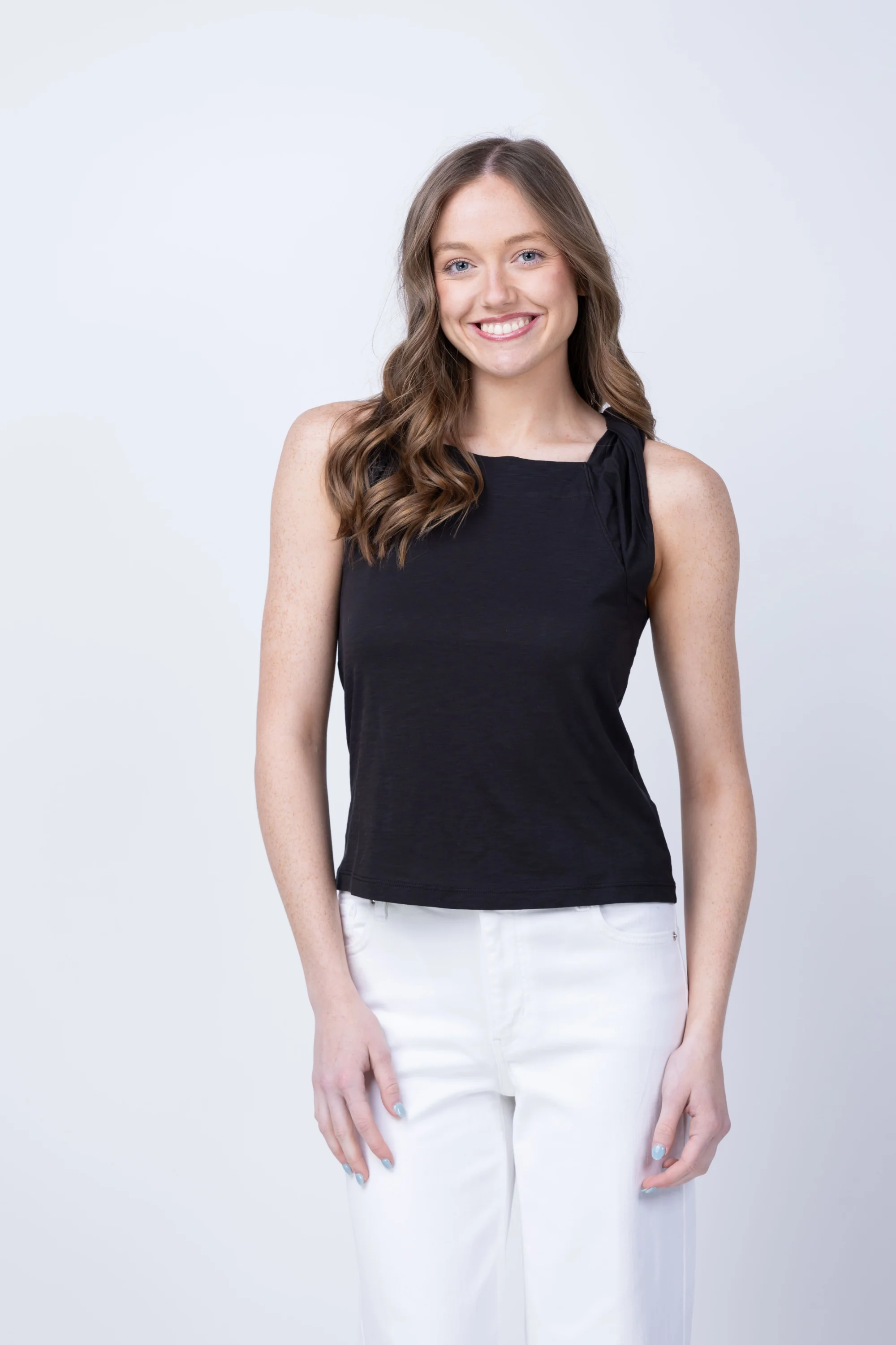 Outstanding NATION LOS ANGELES Sabrina Tank in Jet Black Soft