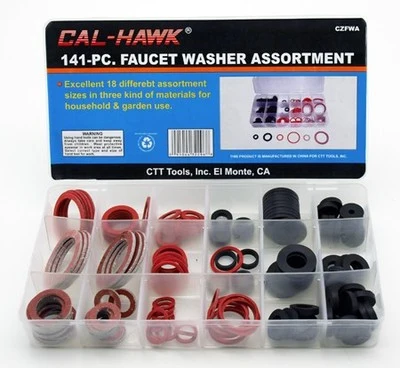 Responsible 141 pc Rubber Garden Hose Faucet Sink Plumbing Washer Seal Ring Assortment Set Kit High-Quality