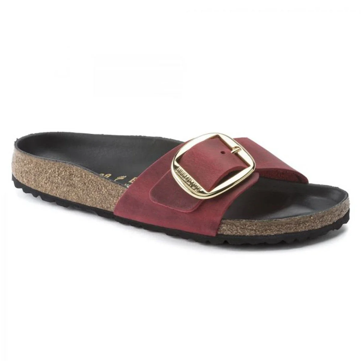 Professional Birkenstock Madrid Big Buckle Oiled Leather Fire Red Sandals Trusted
