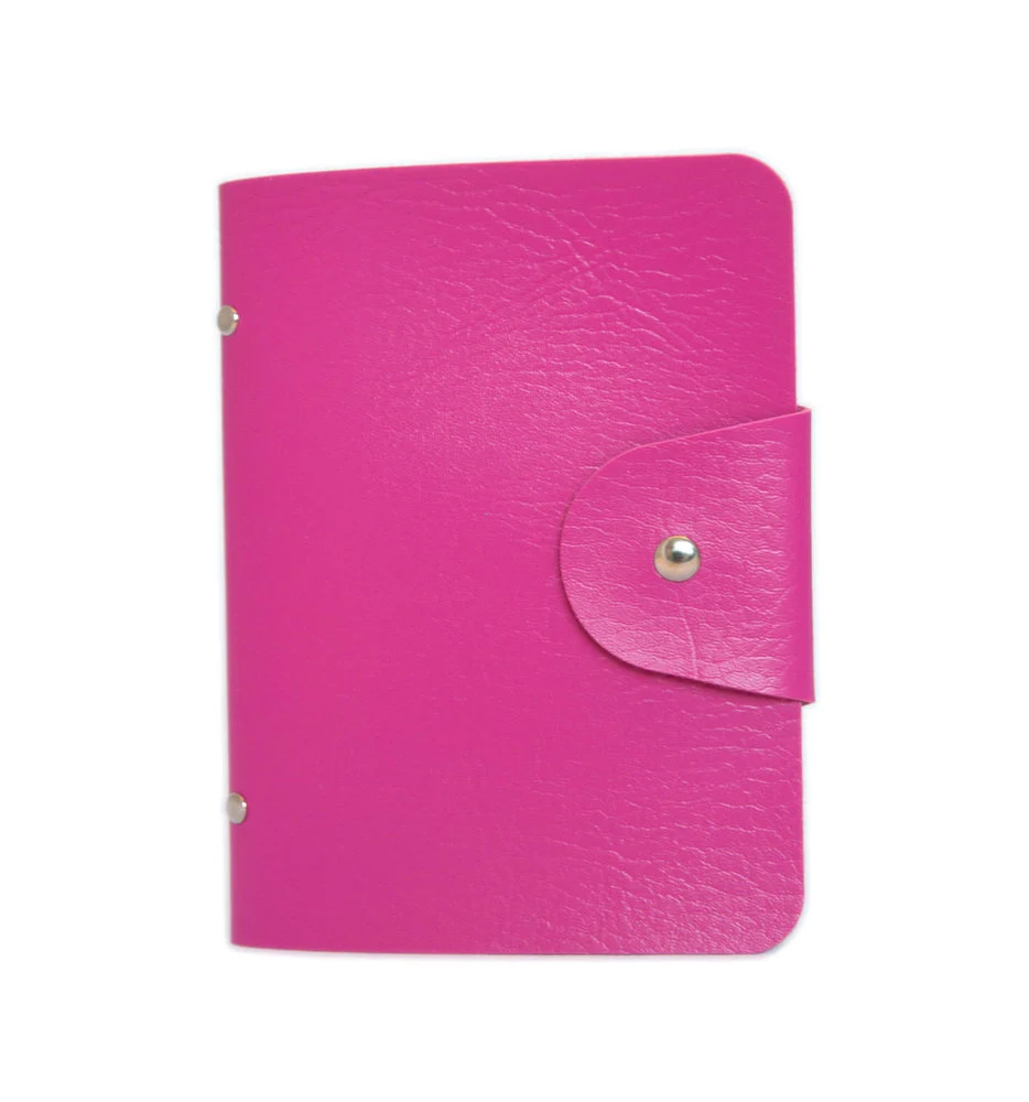Stylish Mini Pink Nail Stamp Plate Storage Folder - Faux Leather Original