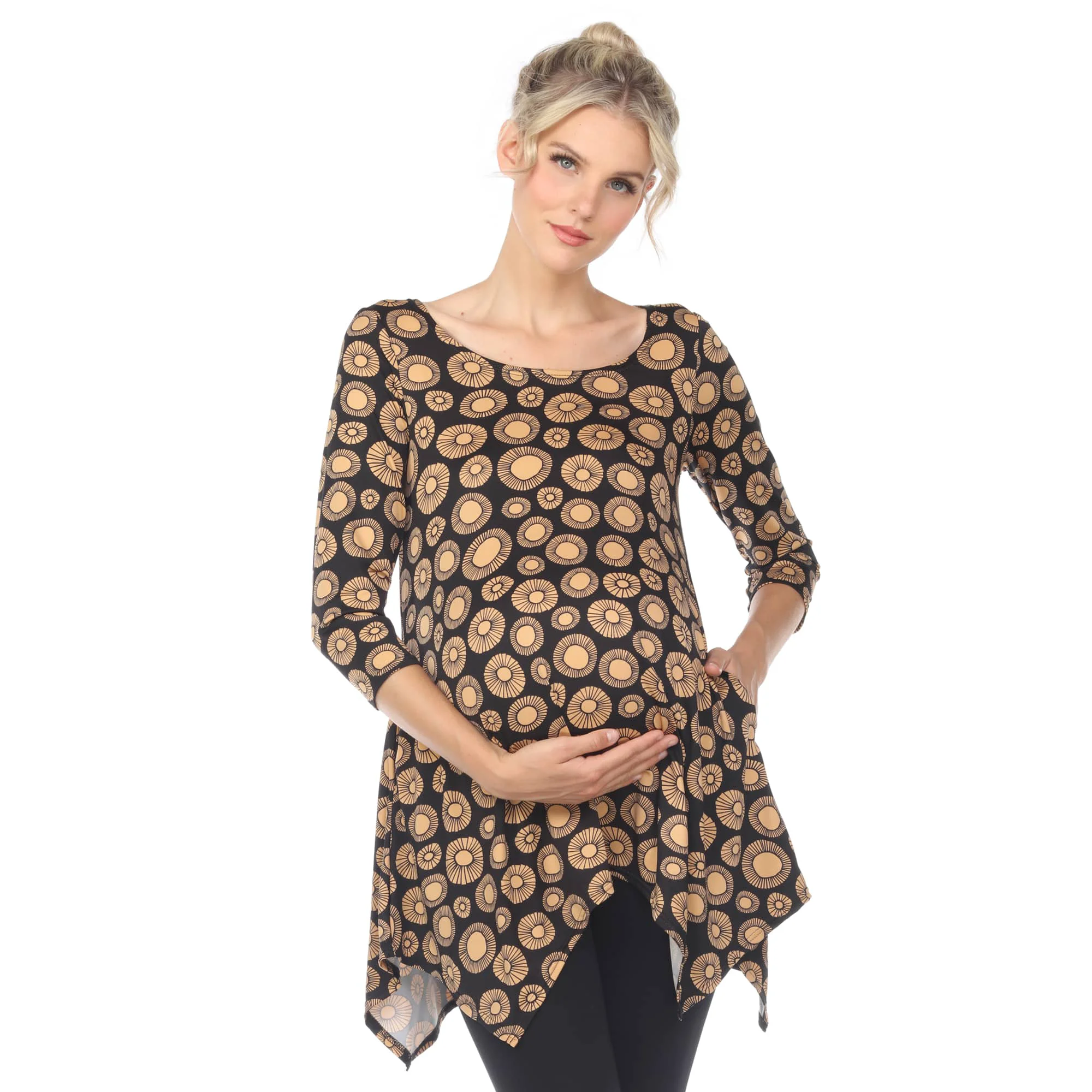 Top-Quality White Mark Maternity Printed Tunic Top Minimalist