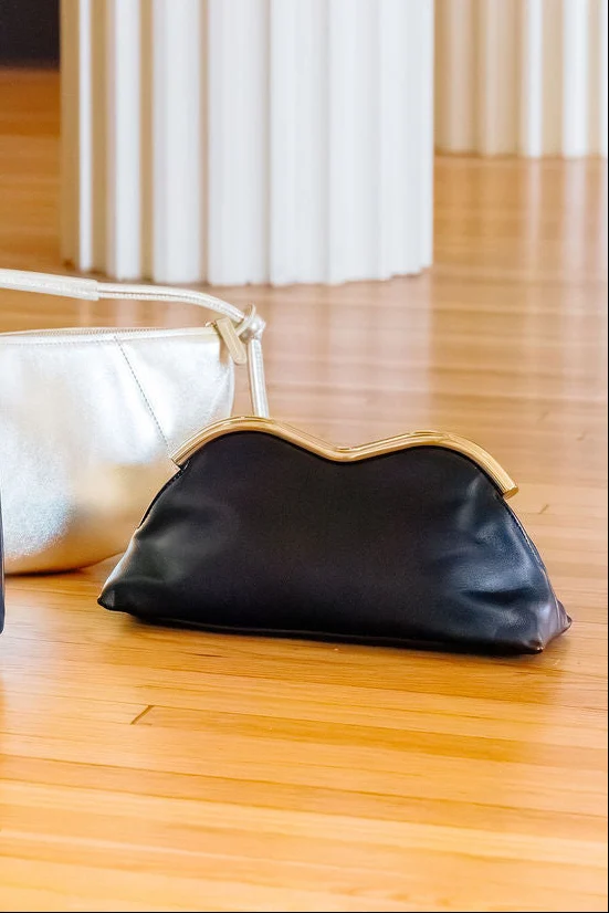 High-Performance Mansur Gavriel Baci Clutch Bag in Black Flamma Secure