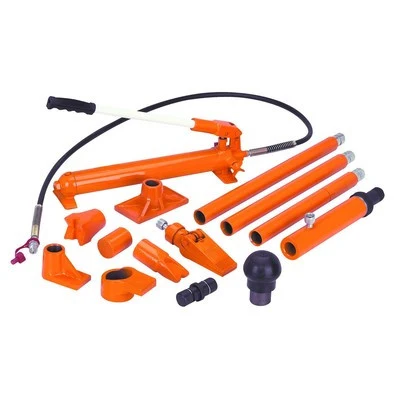 Classic 10 Ton Hydraulic Air Pump Lift Porta Power Ram Body Shop Repair Tool Set Kit Smooth