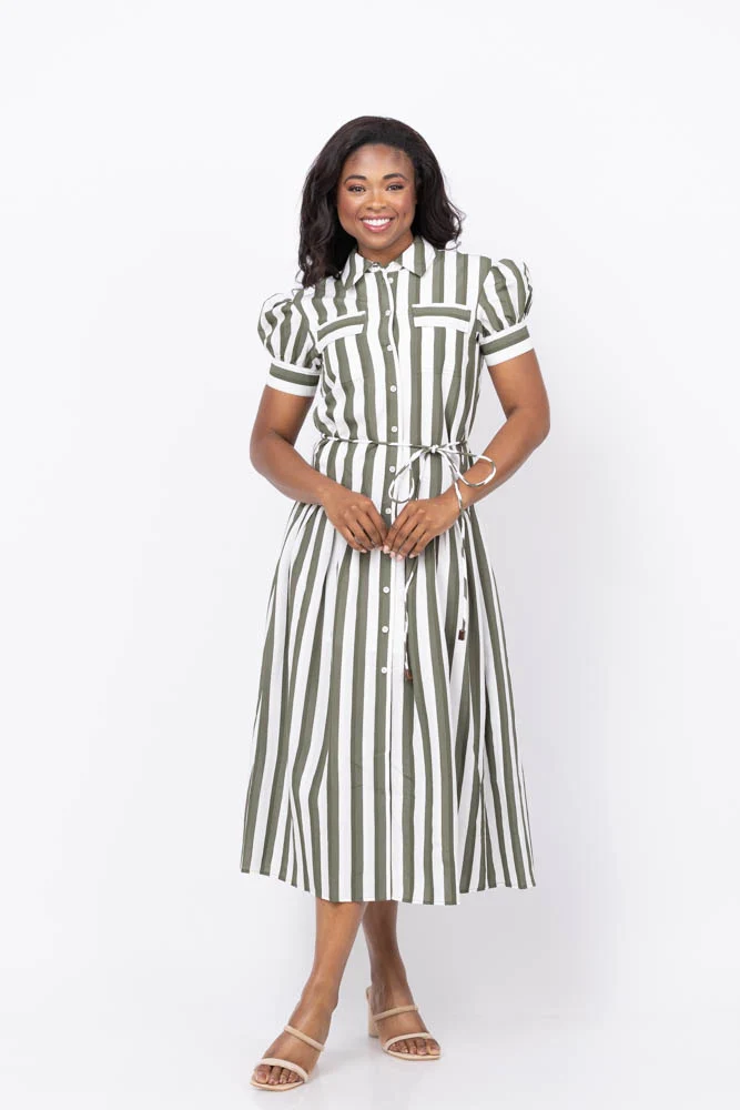 Verified Tanya Taylor Carrington Dress in Fern Ivory Luxury
