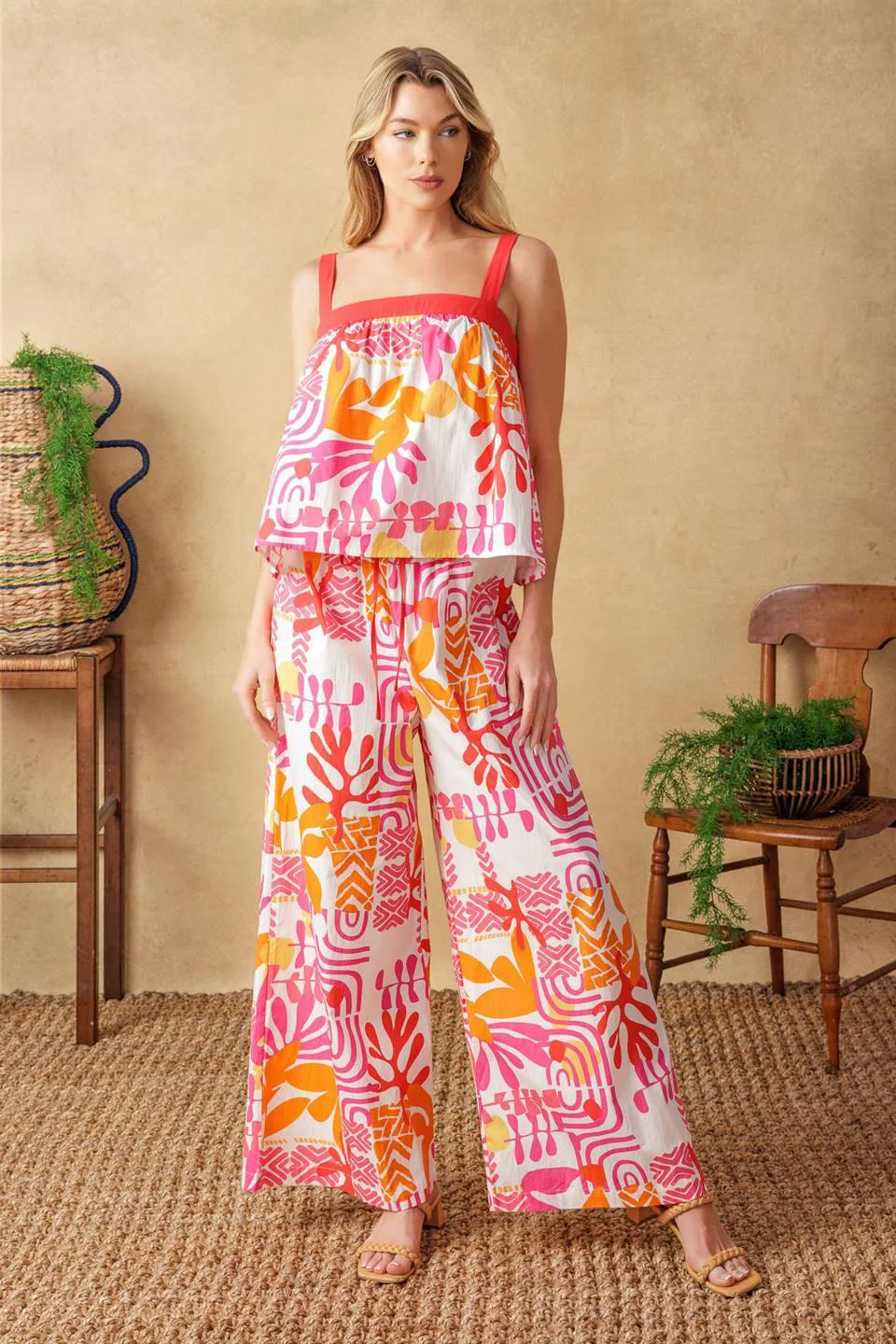 Prestigious Over You Again Woven Top and Pant Set Minimalist