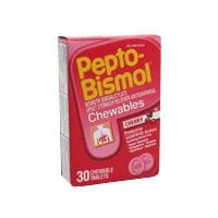 Comfortable Pepto-Bismol Tablets Cherry Relieves Heartburn - 30 Each Refined