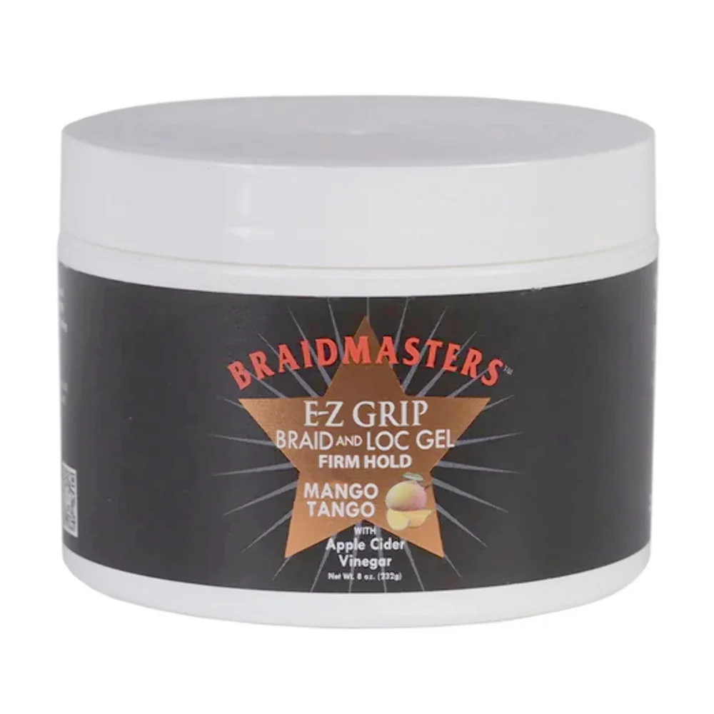 Fast Braidmasters E-Z Grip Braid and Loc Gel Firm Hold Mango Tango with Apple Cider Vinegar 8 Oz Contemporary