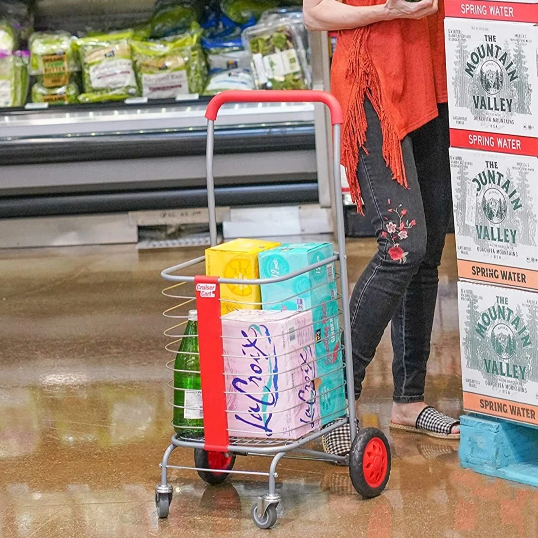 Verified Portable Heavy Duty Wheeled Folding Grocery Shopping Cart Fast