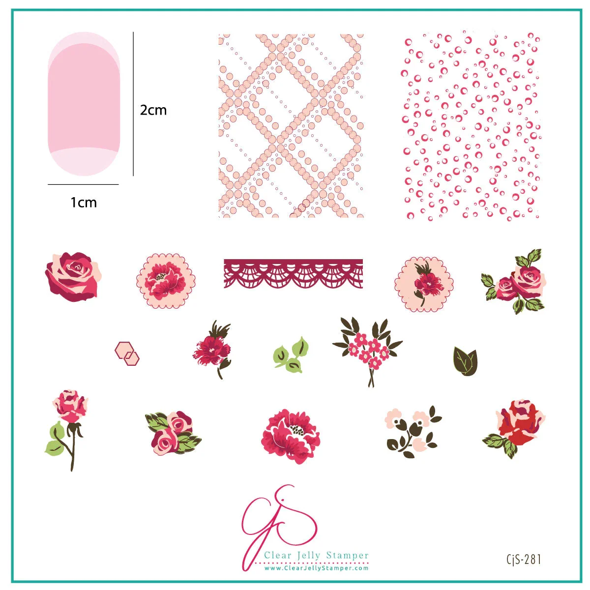 Sophisticated Floral Blossom - Three CjS-281 - CJS Medium Stamping Plate Consistent