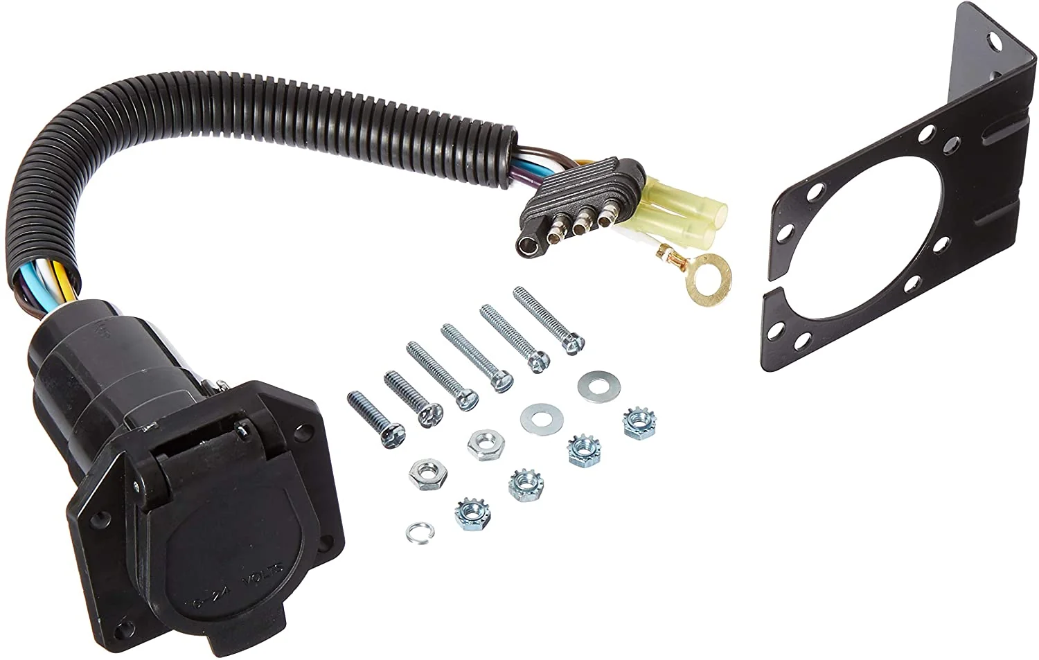 Superior 7 ft Trailer Cable Cord with 7 Way Light Plug-in Rugged ABS Housing for Towing Outstanding