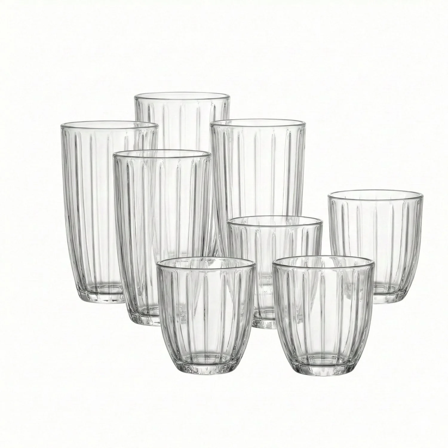 Comfortable Jay Companies Capri 8-Piece Glassware Set – 4 Coolers 16Oz 4 Dof Glasses 10Oz High-Quality