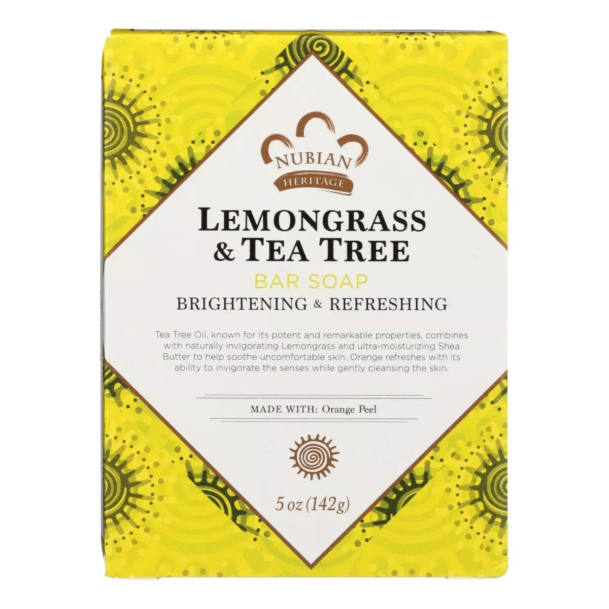 Unique Nubian Heritage Bar Soap Lemongrass And Tea Tree - 5 Oz Elegant