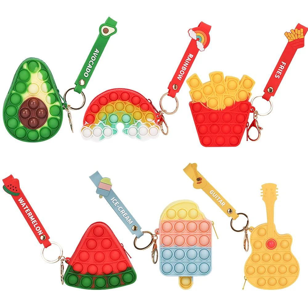 Dependable Bubble Popper Keychain Zipper Pouch Casual