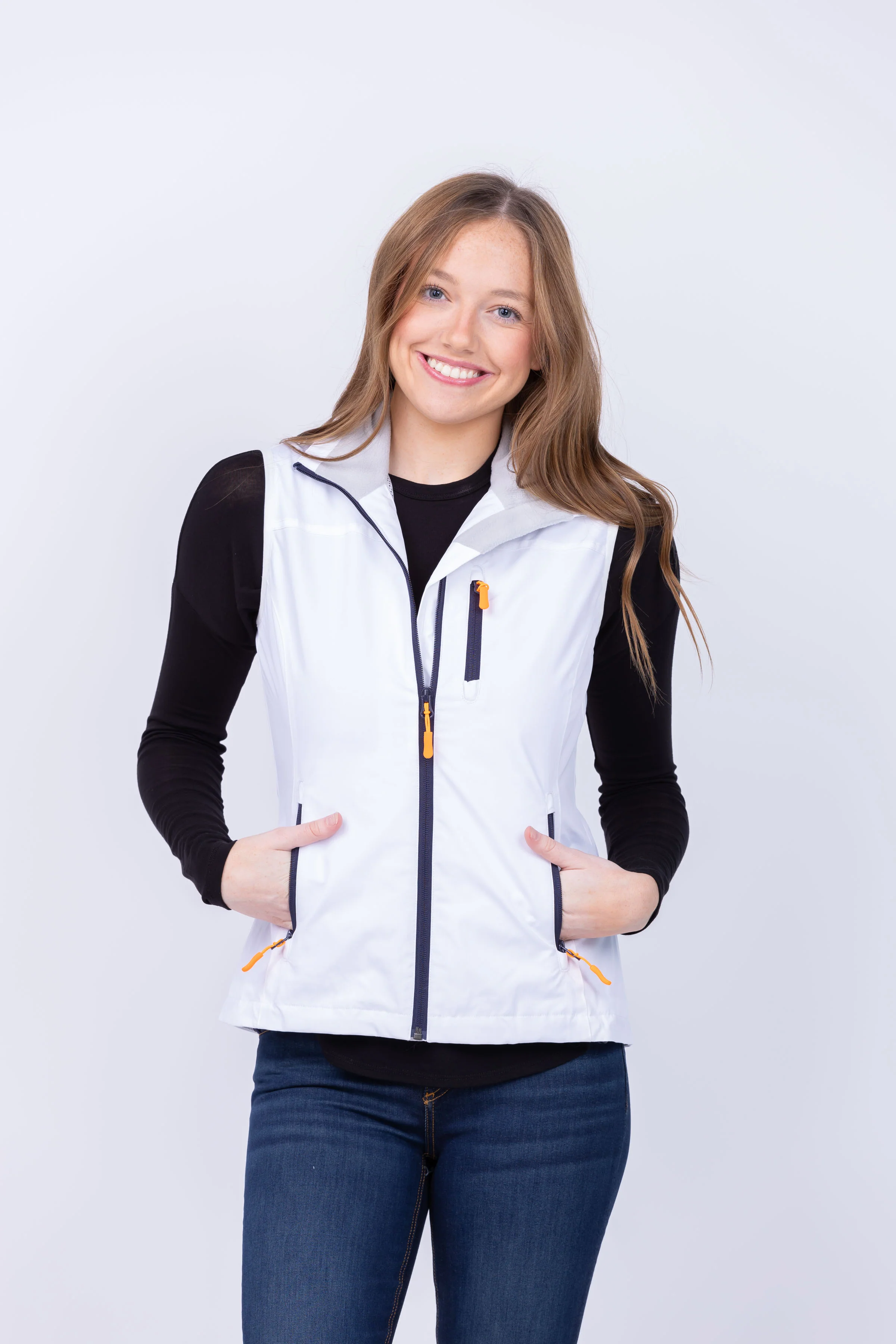 Original Design Tyler Boe Wellington Vest in White Mandarin Orange Environmentally Friendly