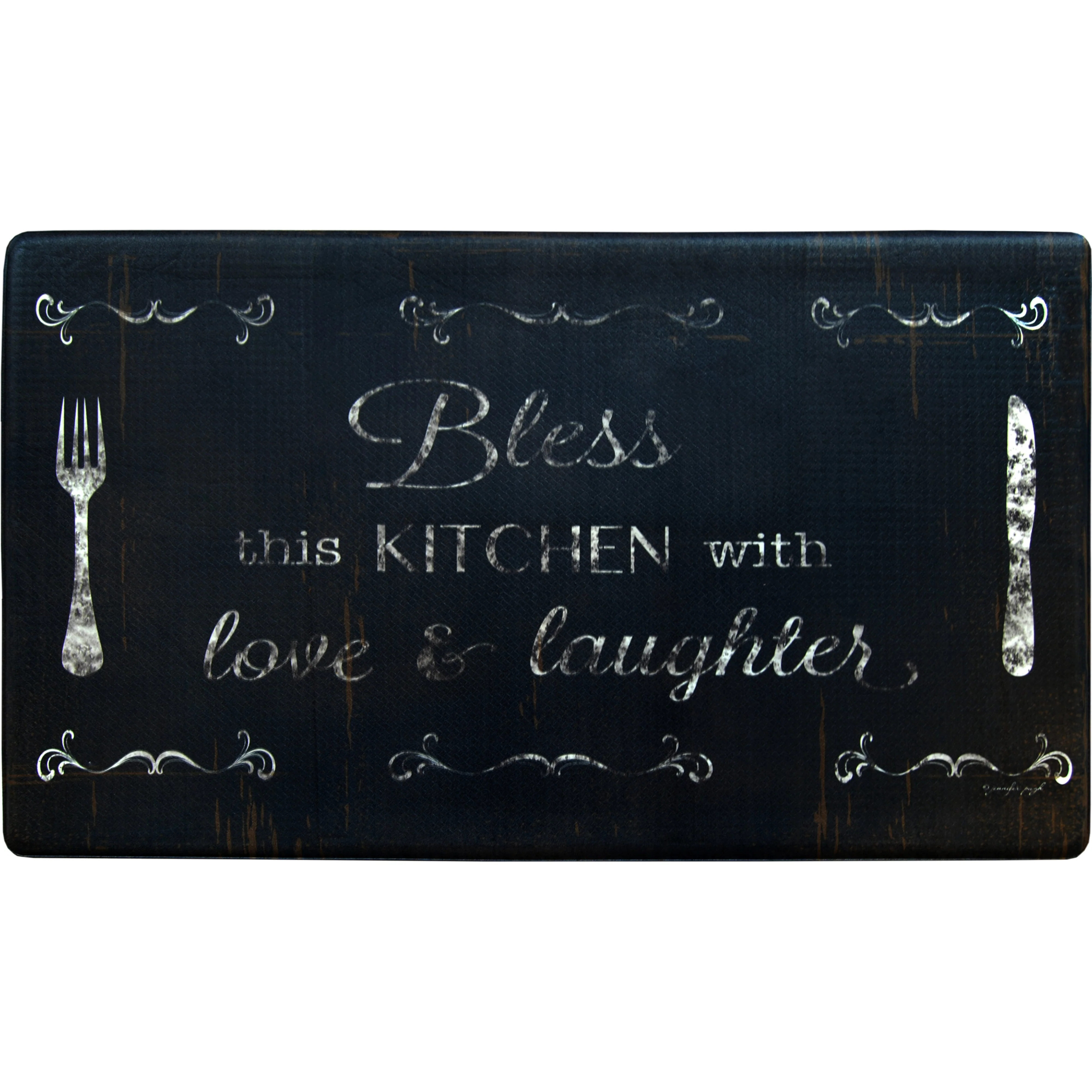 Pure Oversized 20 x36 Feel at Ease Anti-Fatigue Kitchen Mat Bless This Kitchen Fashionable