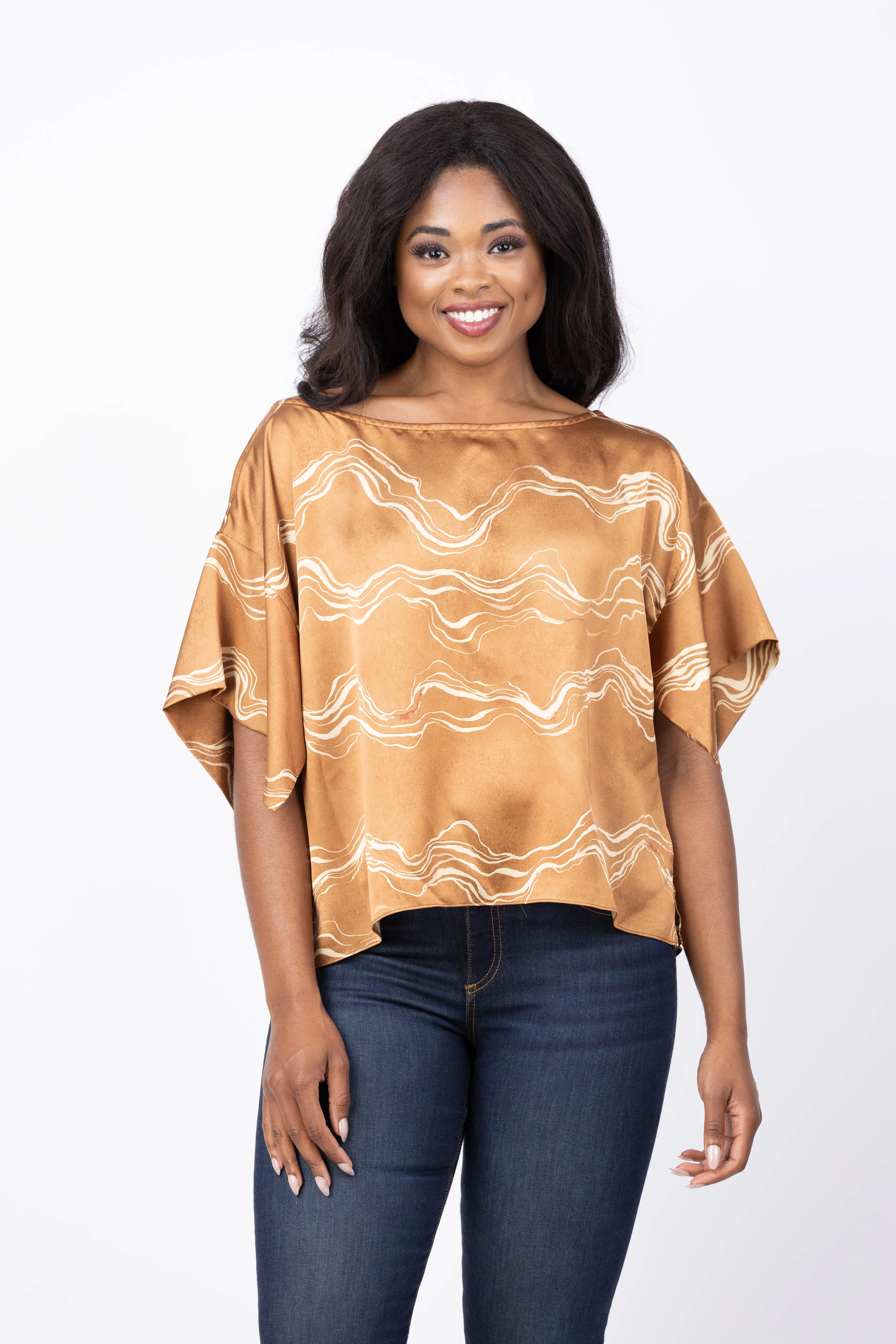 Consistent Misa Los Angeles Telka Top in Linear Wave Breathable
