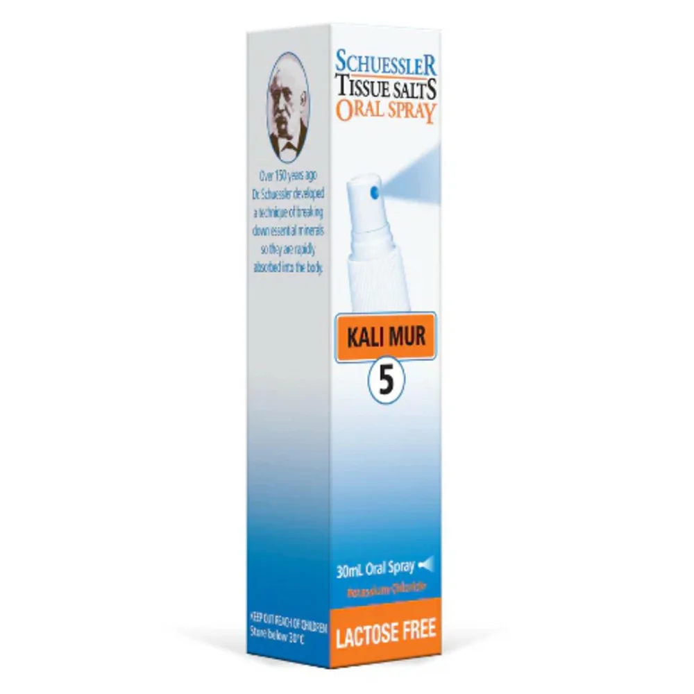 High-Grade Schuessler Tissue Salts Kali Mur 6X Oral Spray for Respiratory Support 1Oz 30ml Premium