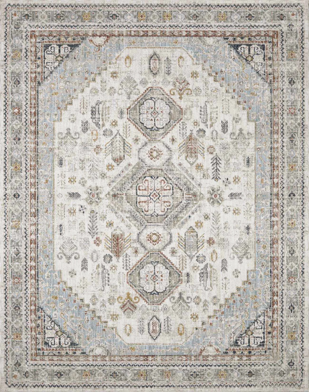 Contemporary Kouta Cream Area Rug Smooth