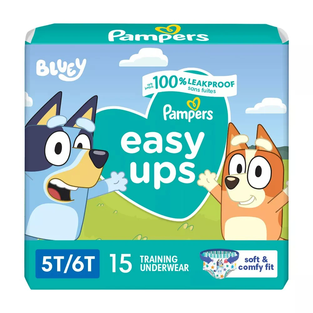 Safe Pampers Easy Ups Boys and Girls Bluey Training Pants Size 5T to 6T 15Ea Fashionable