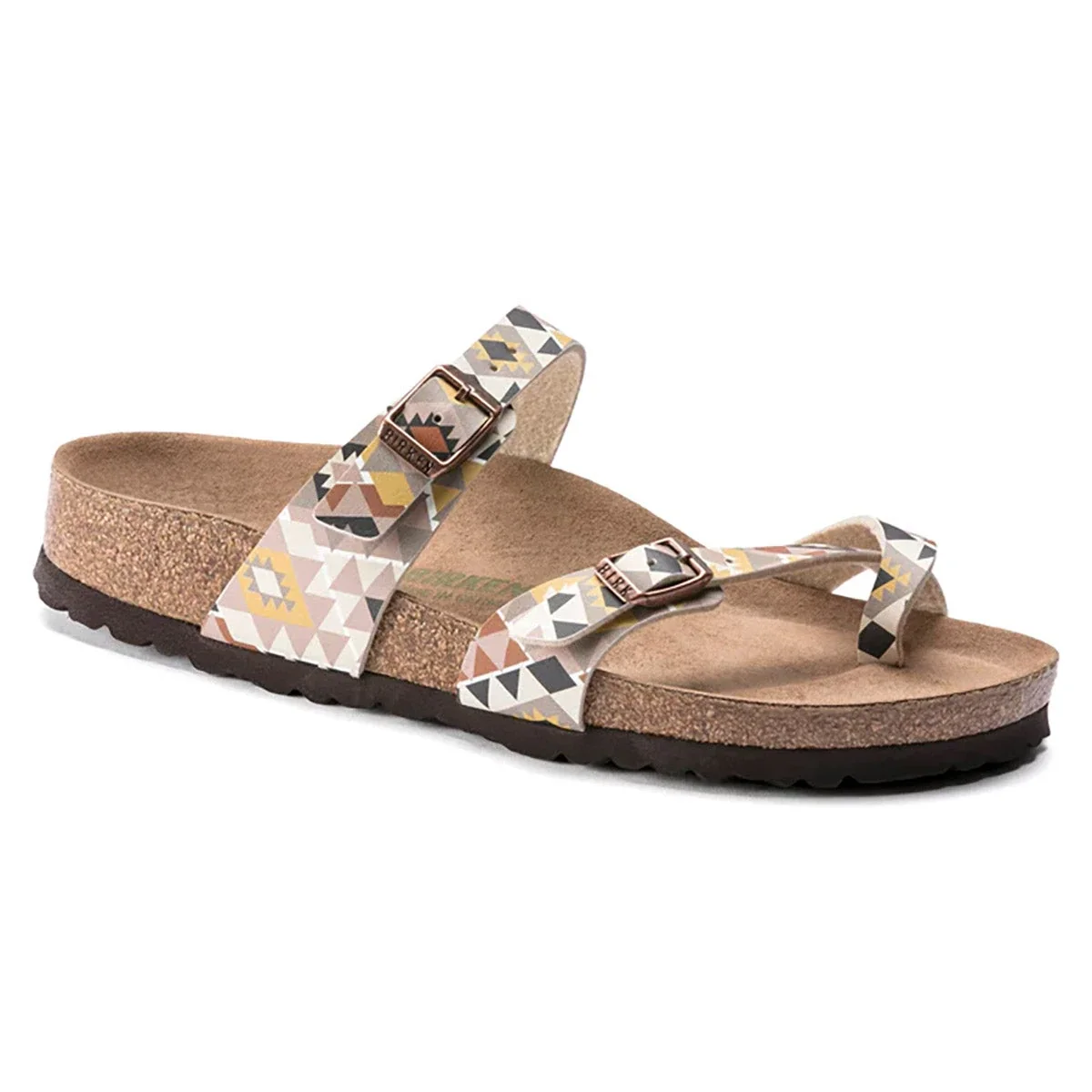 Relaxed Birkenstock Women's Mayari Vegan Birko-Flor Printed Mocha Sandals Efficient