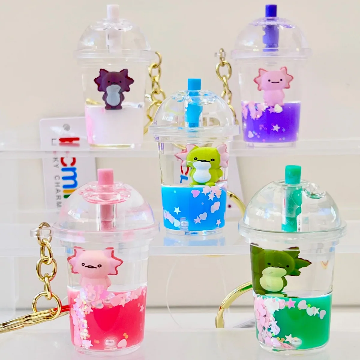 Pure Axolotl Boba Floaty KeyChain Quality