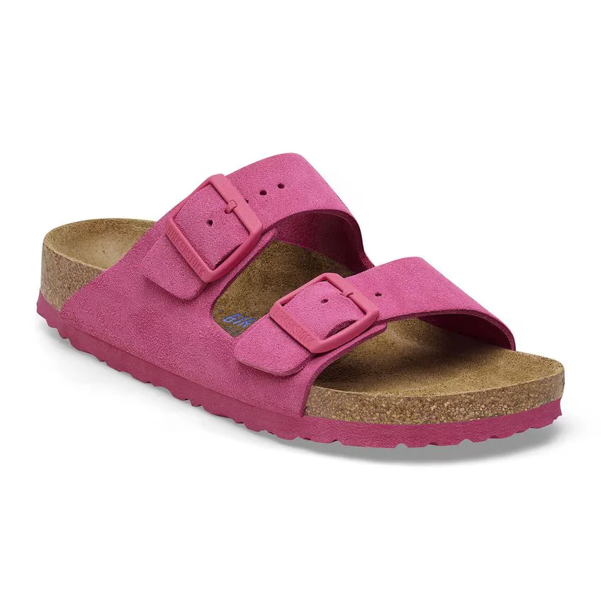 World-Class Birkenstock Arizona Soft Footbed Nubuck Leather Dark Fuschia Sandals Proven