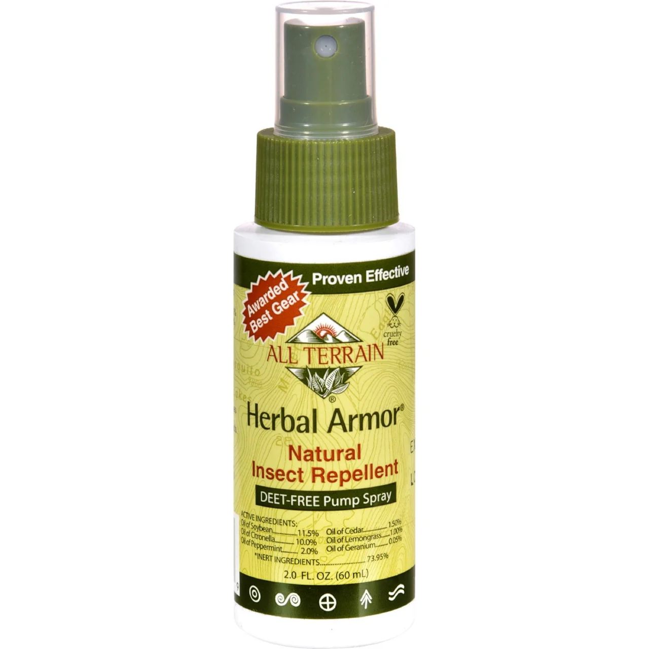 Organic All Terrain Natural Herbal Armor Insect Repellent Spray 2 Oz Optimized