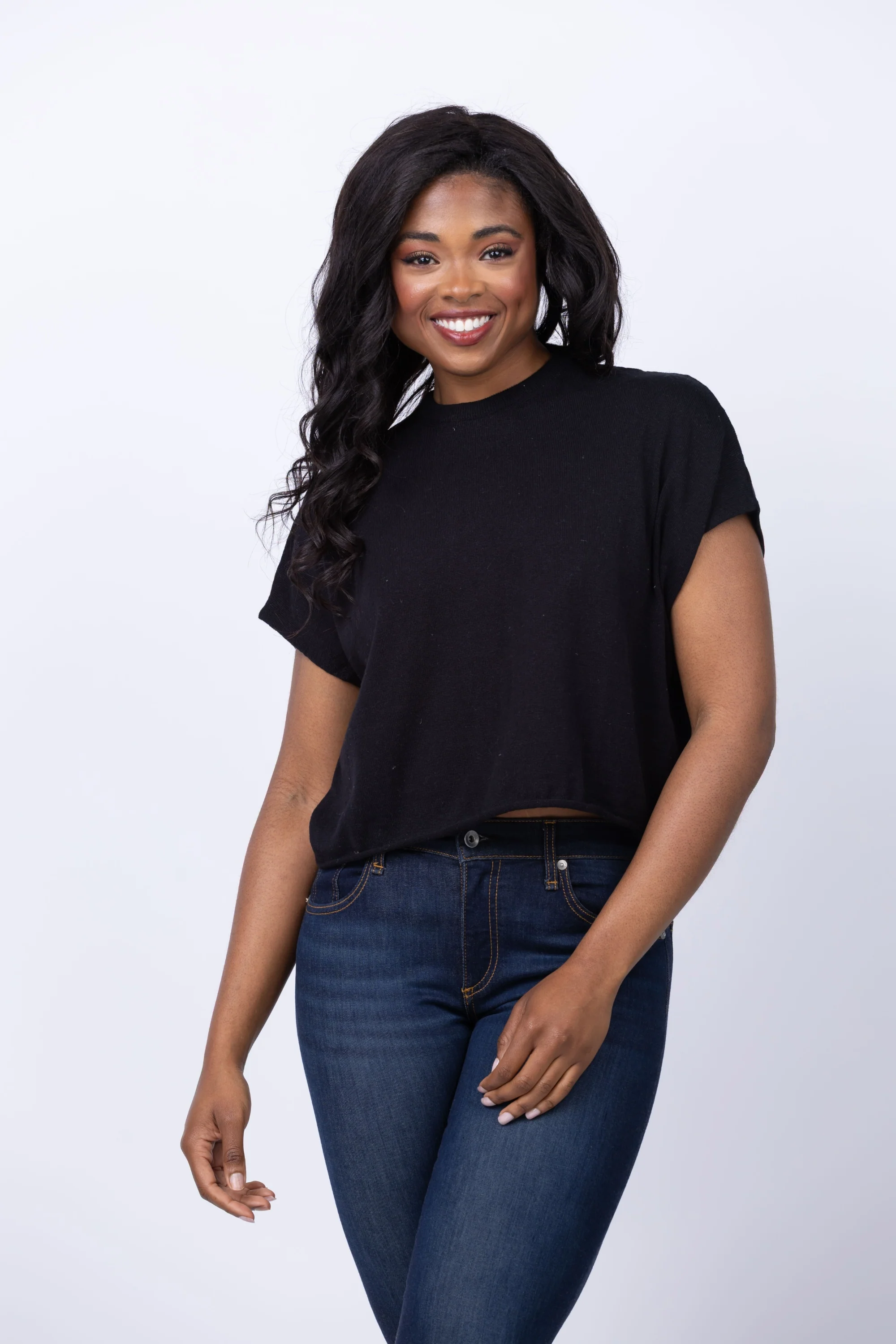 Official White Warren Organic Cotton Blend Easy T-shirt in Black Advanced