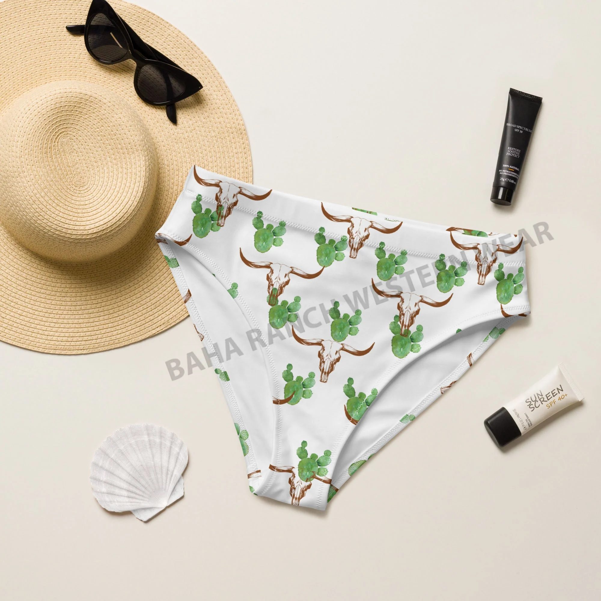 Relaxed Yeehaw Cactus Bullhead Bikini Bottom Reusable