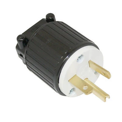 Clean 220 - 250 Volt Straight Sideways Electric Plug 3 Wire 20 Amps 250V Nema 6-20P High-End