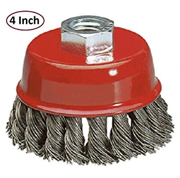 Comfortable 4 Wire Knotted Cup Wheel Brush For Electric Hand Grinder Powerful