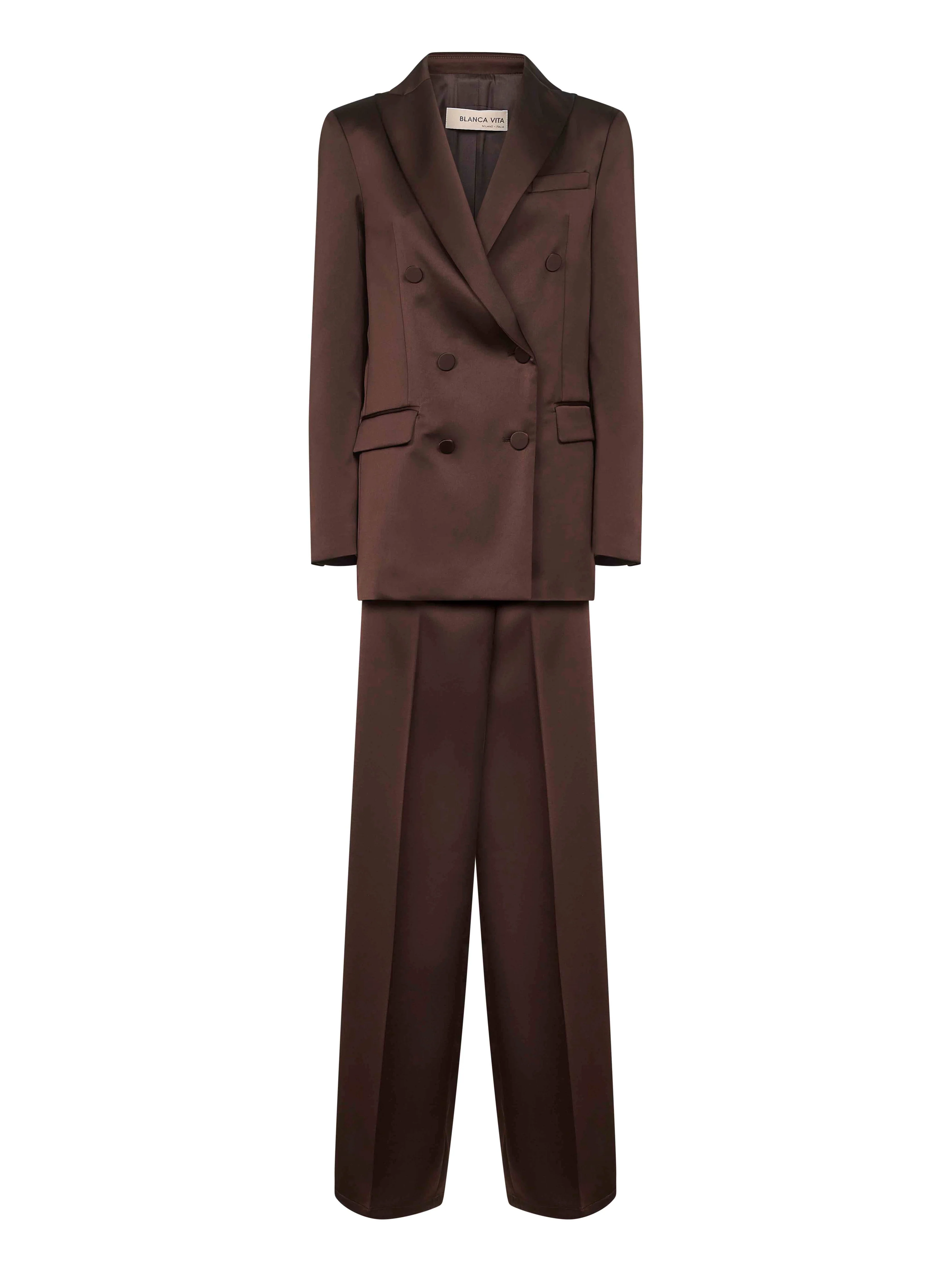 Secure Coffee Satin Telvera Suit High-Quality