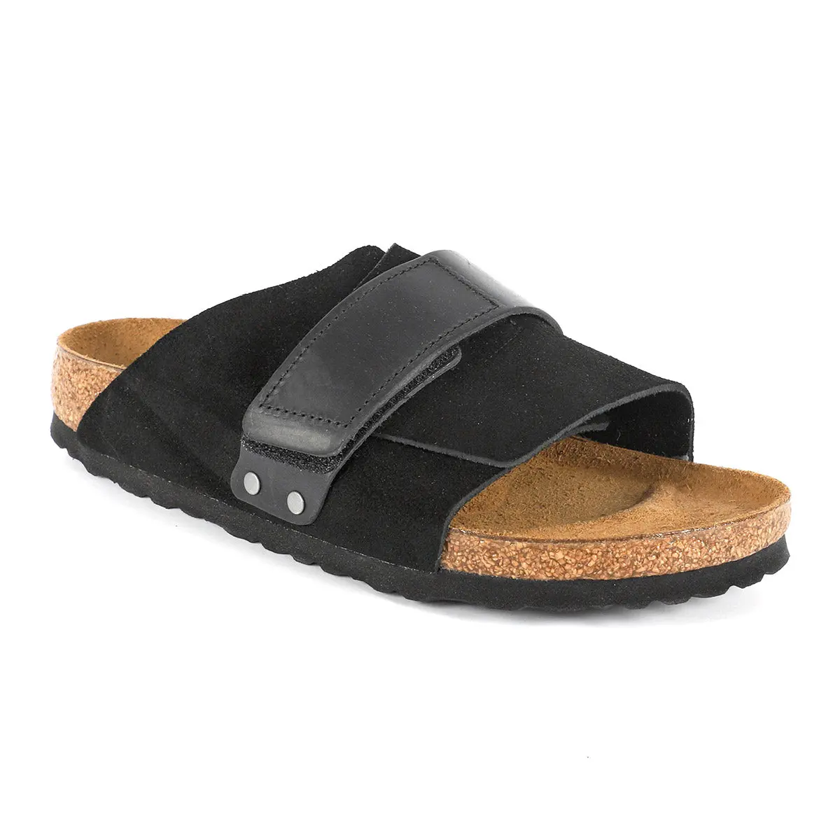 Organic Birkenstock Kyoto Oiled Leather Suede Leather Black Sandals Durable
