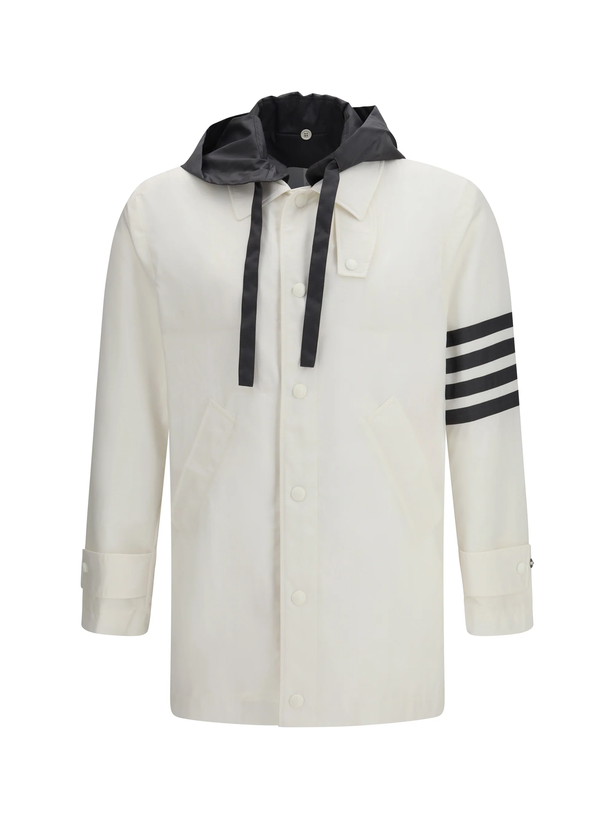 Reliable Hooded Bal Collar Jacket White Comfortable