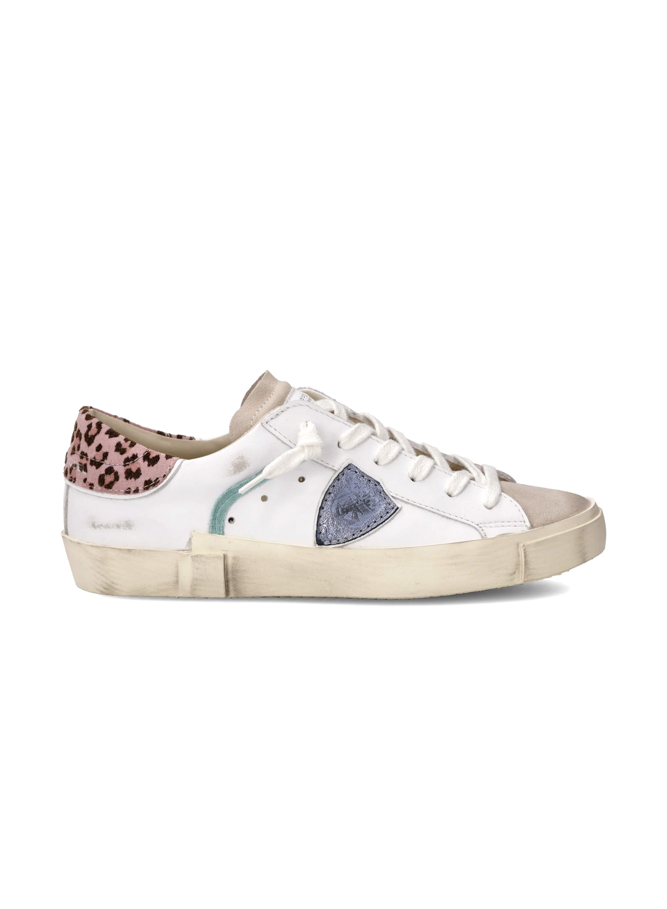 Powerful PHILIPPE MODEL Prsx Low Woman Veau Leo_Blanc Rose Veau Leo_Blanc Rose High-Performance