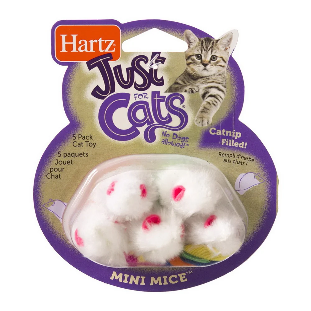 Luxury Hartz Just For Cats Mini Mice Cat Toy Catnip Filled 5 Ct Traditional