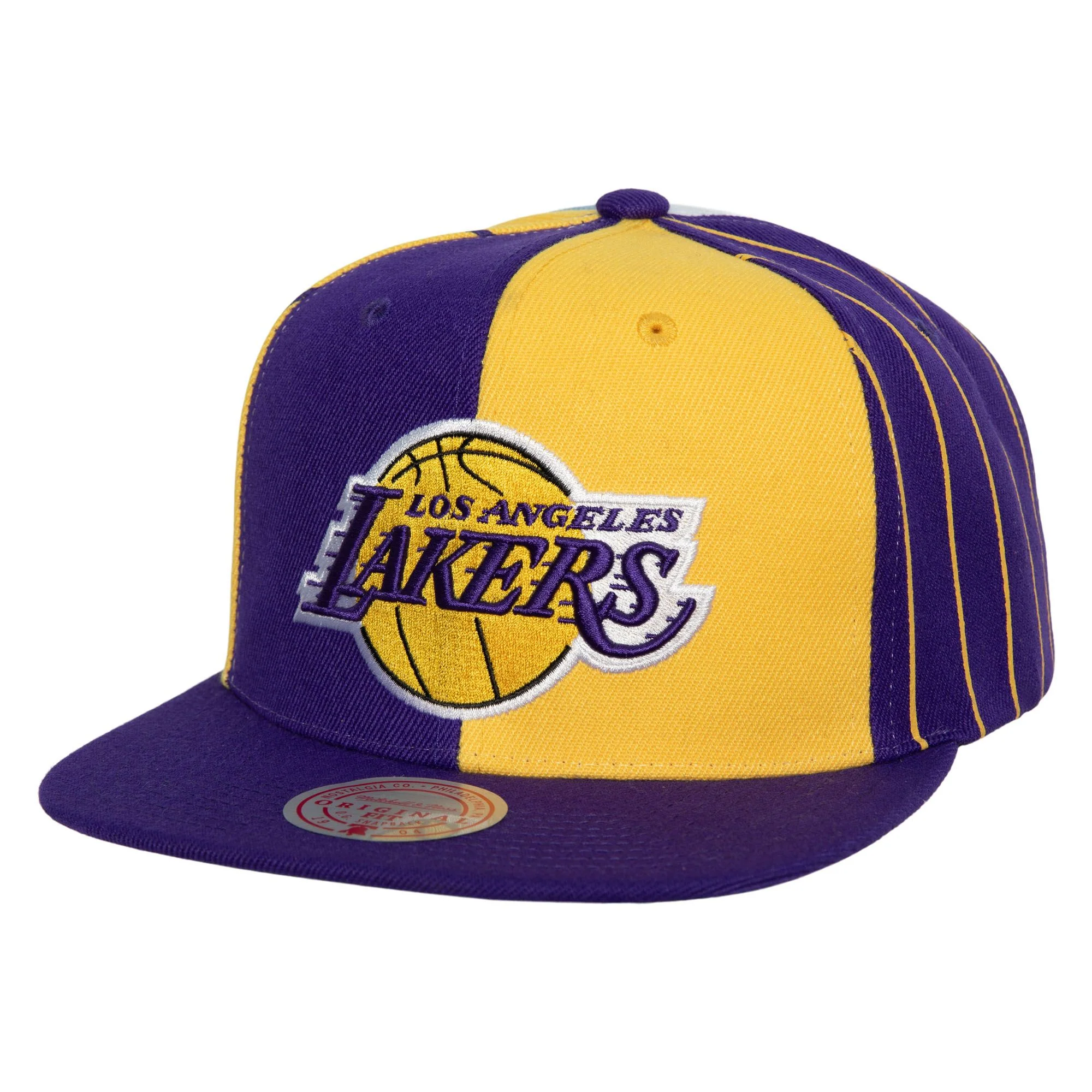 Unique Mitchell Ness Men's NBA What The Pinstripe Snapback Lakers Hats Minimalist