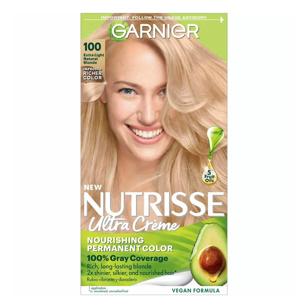 Advanced Garnier Nutrisse Permanent Creme Haircolor 100 Light Natural Blonde 1 Ea Lightweight