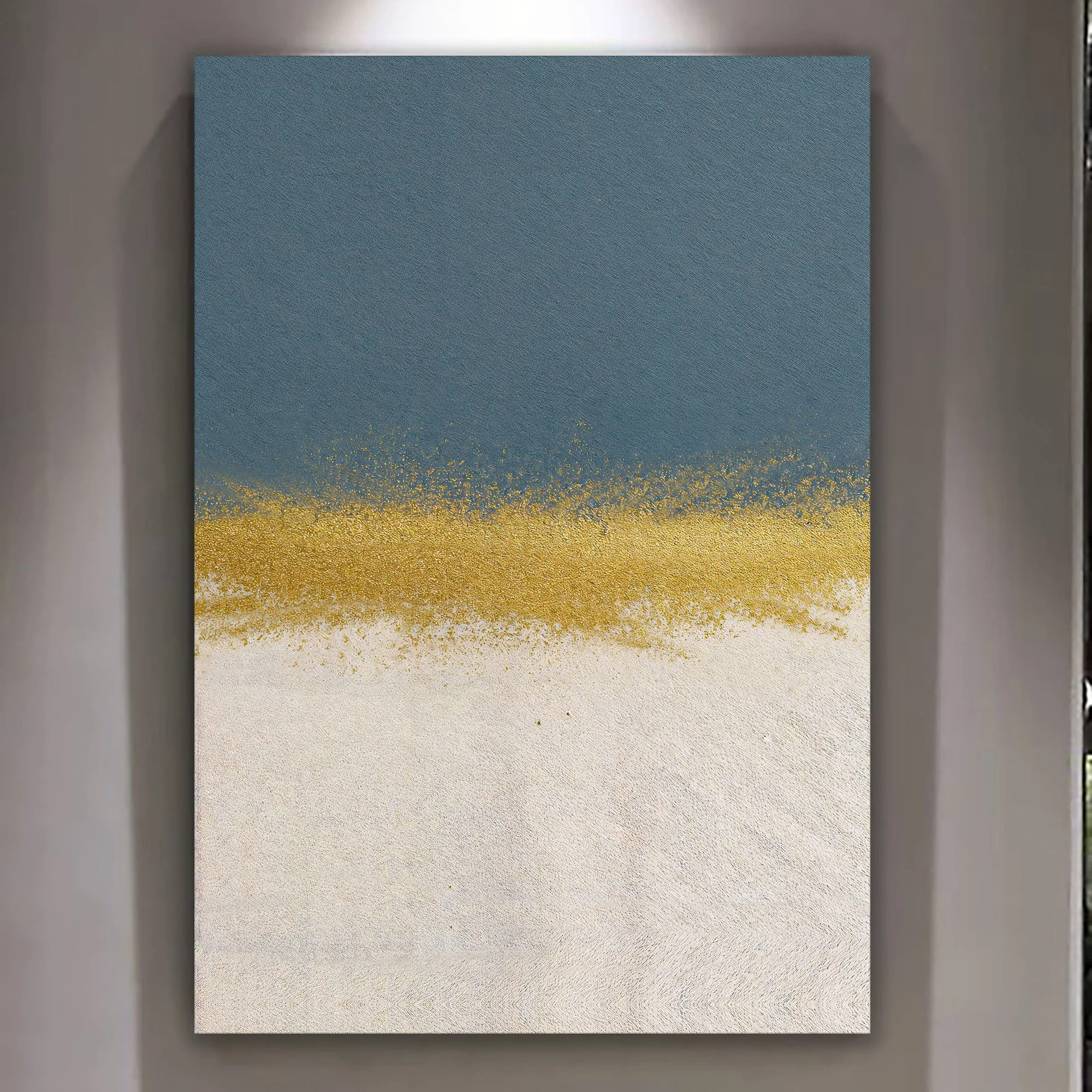 High-Grade Minimalist Blue and Gold Wall Art Reusable