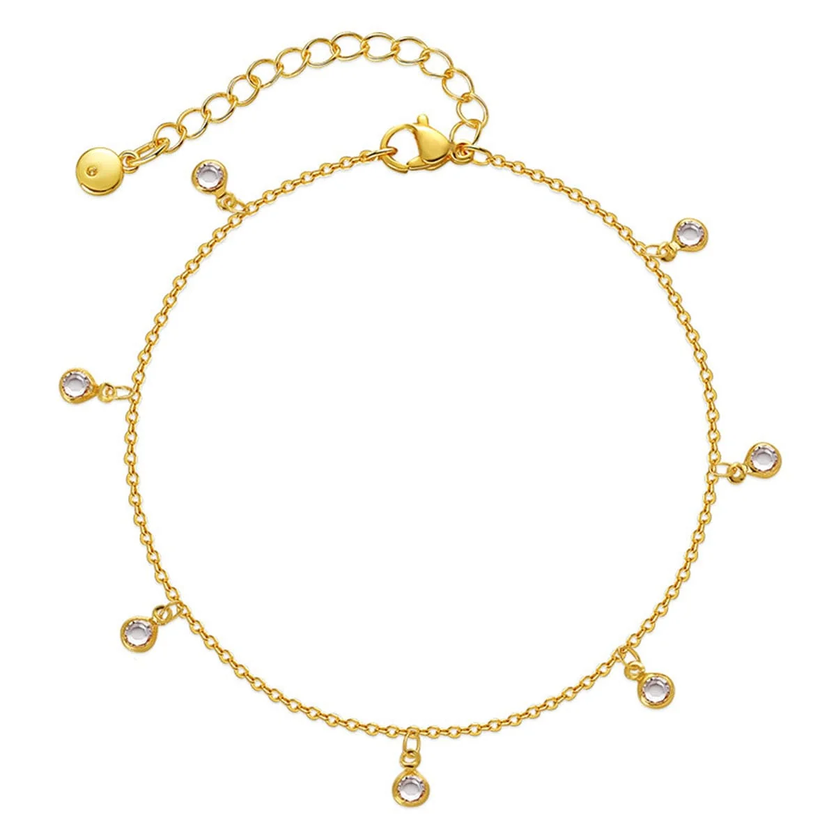 Advanced Cubic Zirconia Goldtone Tassel Anklet Responsible