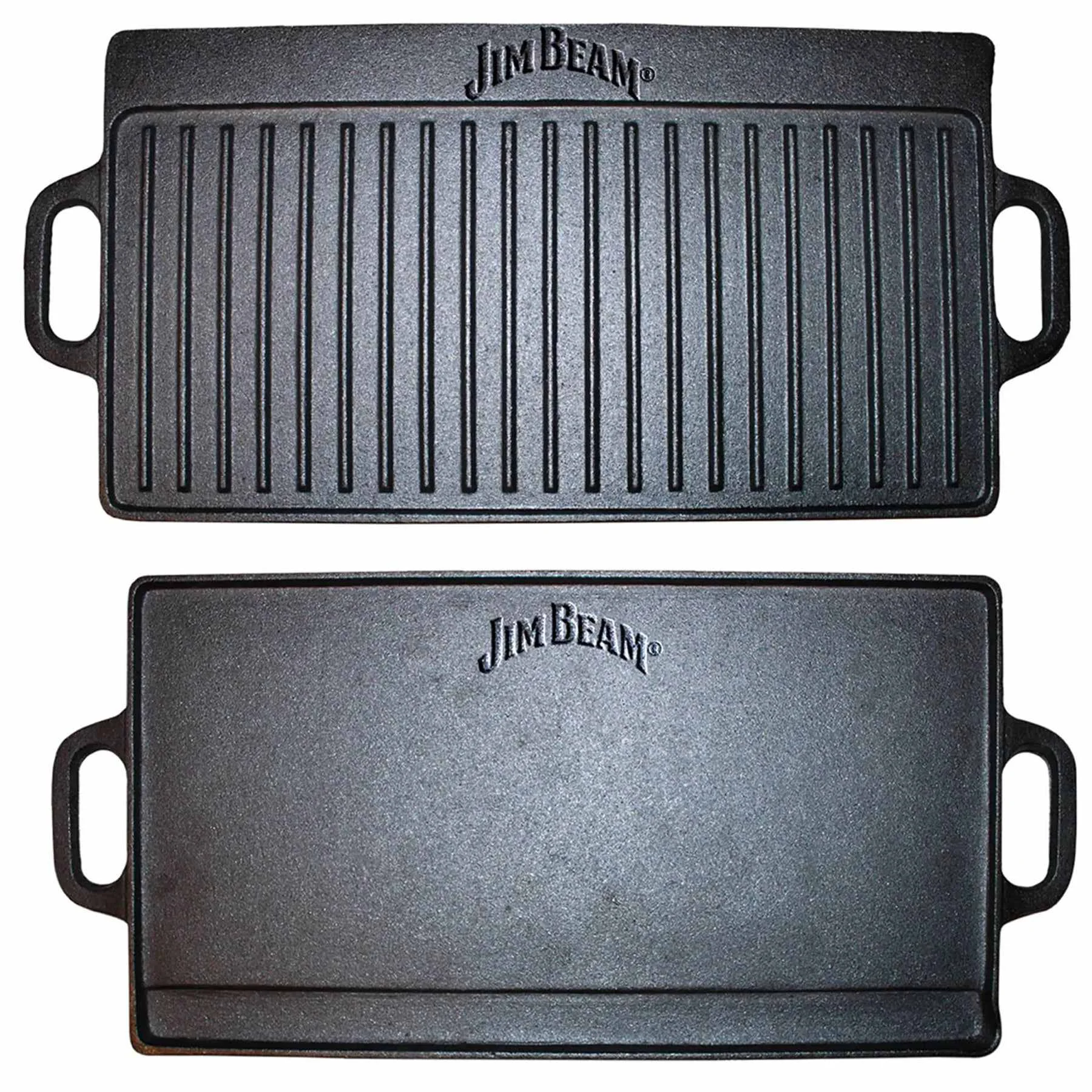 Prestigious Jim Beam Cast Iron Reversible Grill Griddle Authentic