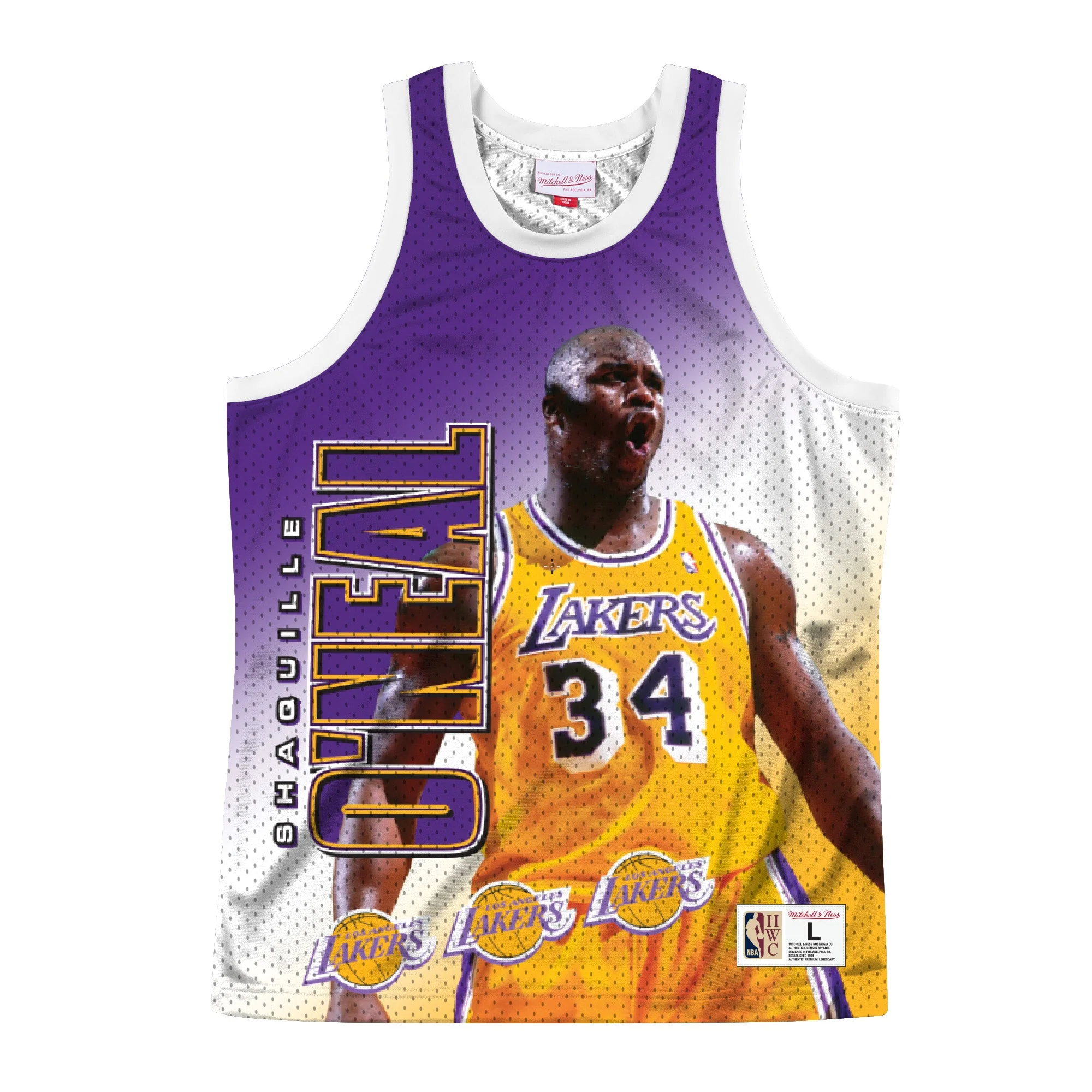 Carefully Designed Mitchell Ness Men's NBA Behind The Back Tank Los Angeles Lakers Shaq Stylish