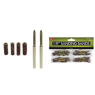 Clean 102 Piece Sanding Mini Porting Bands Drums 1 8 Round Mixed Grits for Dremel Tools Practical