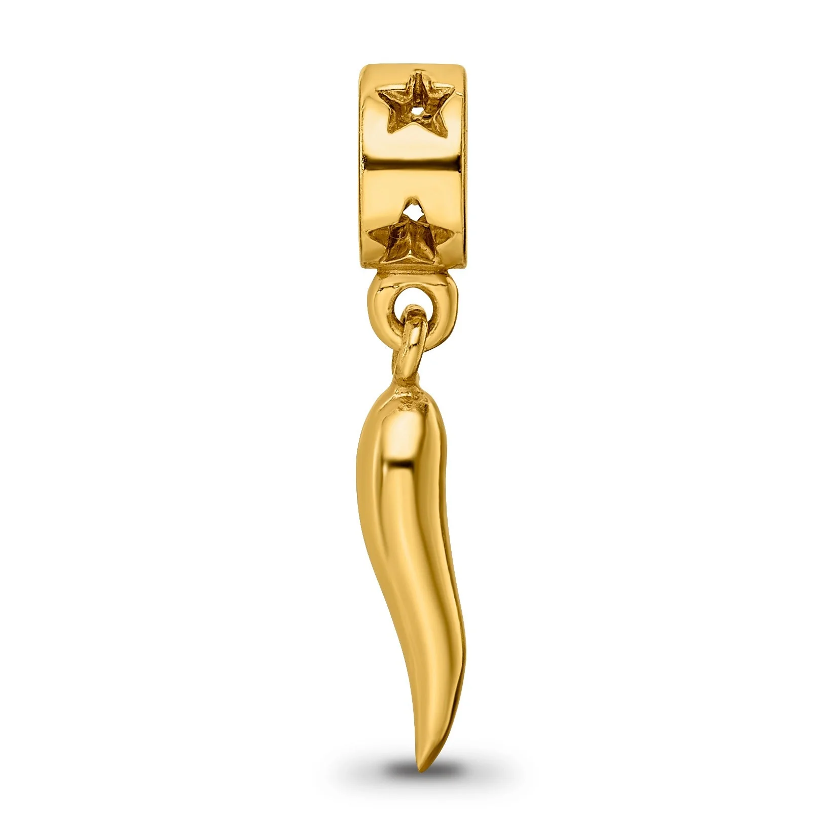 Artisan Silver Gold-plated Italian Horn Dangle Pendant Healthy