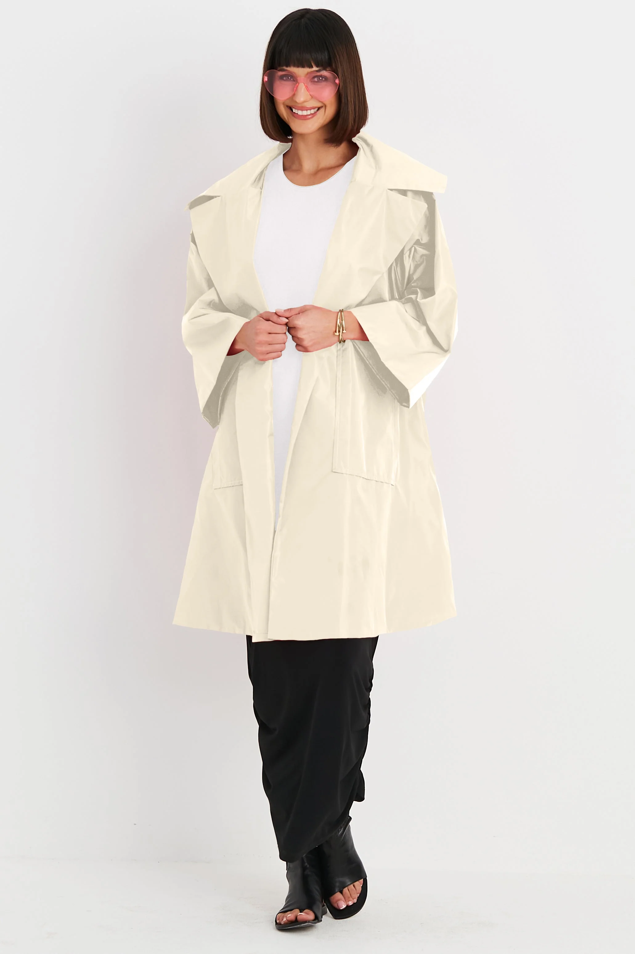 Smooth Nylon Emily Coat - Butter Superior