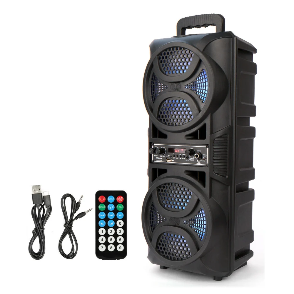 Enhanced Portable Compact Dual DJ Bluetooth Party Box Speaker With Lights Secure